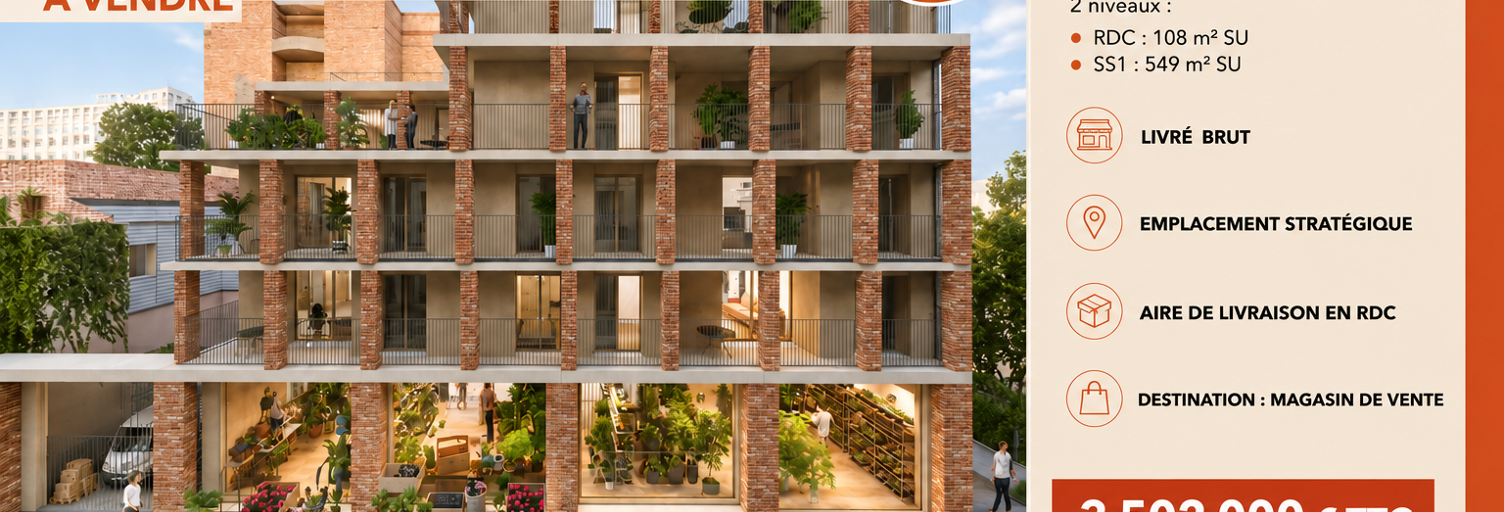 Commerce 2 Pièces 657 m² à vendre à Paris 20 (75020)