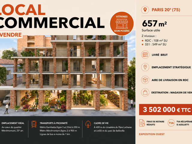 VENTE LOCAL COMMERCIAL PARIS 20o (75) — photo du bien