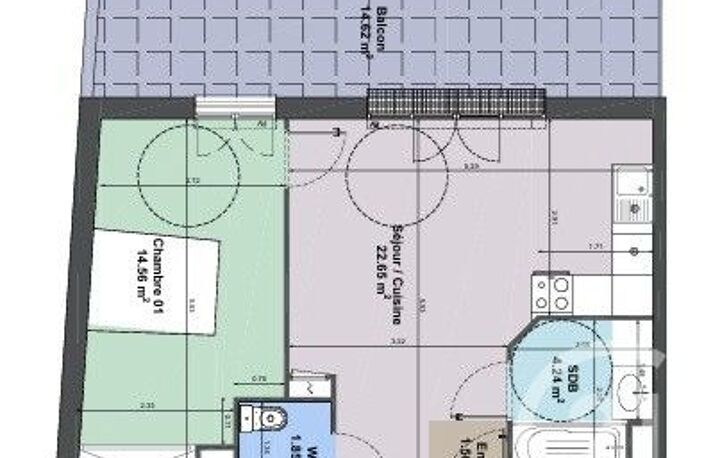 Vente appartement 2 pièces 44 m² Thiais (94320) — photo 4