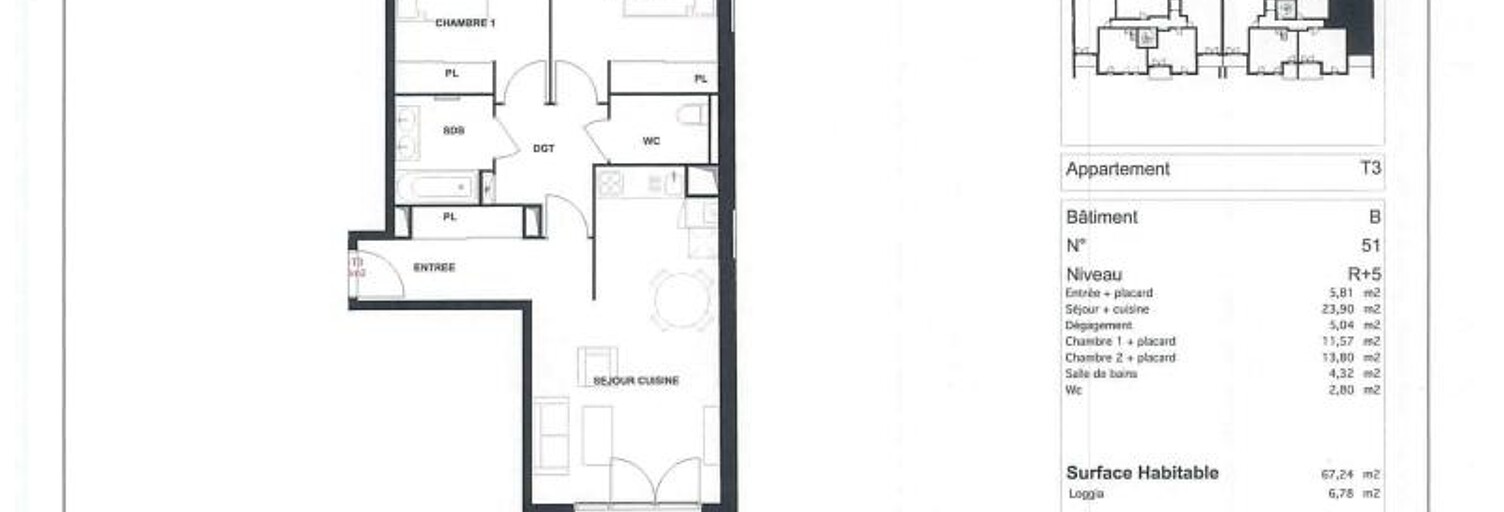 Appartement 3 Pièces 67 m² à louer à Cenon (33150)