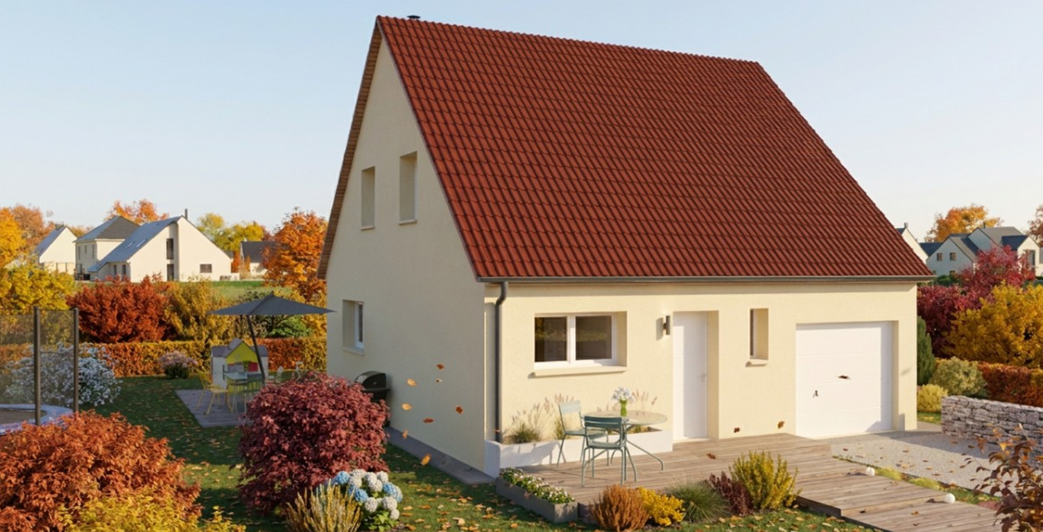 Maison à construire RE2020 BC, deux niveaux 3 chambres + garage, concept prêt-à-finir,  — photo 1