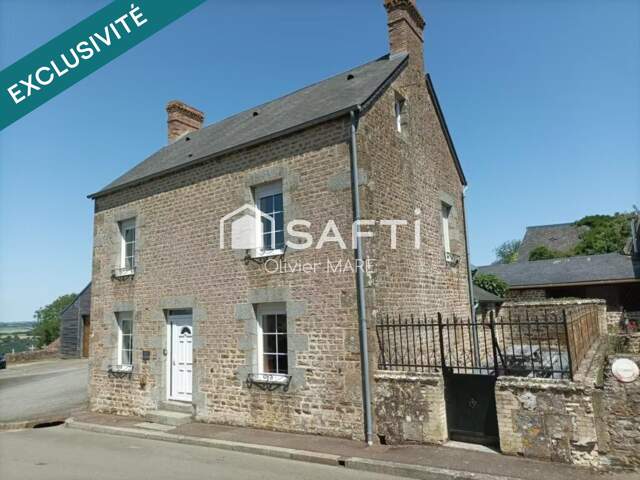 Maison en pierre, 108 m², 3 chs, cour/terrasse, La Forêt Auvray — photo du bien