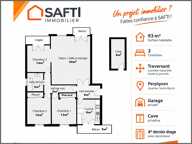APPARTEMENT T4 TRAVERSANT 93 m² + PARKING + CAVE |  SAINT-MARTIN / PERPIGNAN — photo 2