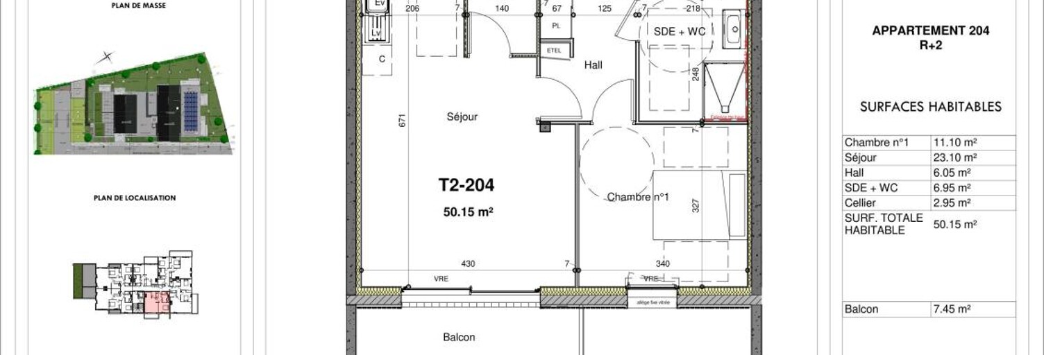 Appartement 2 Pièces 50 m² à vendre à Guilers (29820)