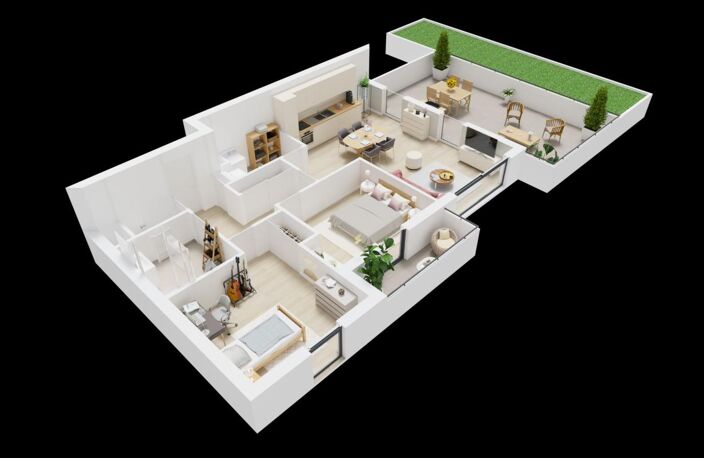 GUILERS Appartement T3 NEUF avec terrasse et balcon — photo 3