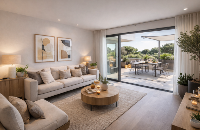 DERNIER ETAGE AVEC TERRASSE TROPEZIENNE POUR CE SUBLIME T3 AU PIN DE BORMES — photo 2