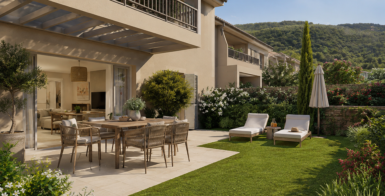PLEIN SUD, JARDIN PRIVATIF & PIÈCE DE VIE XXL POUR CE T4 A LA GARDE FREINET — photo 1
