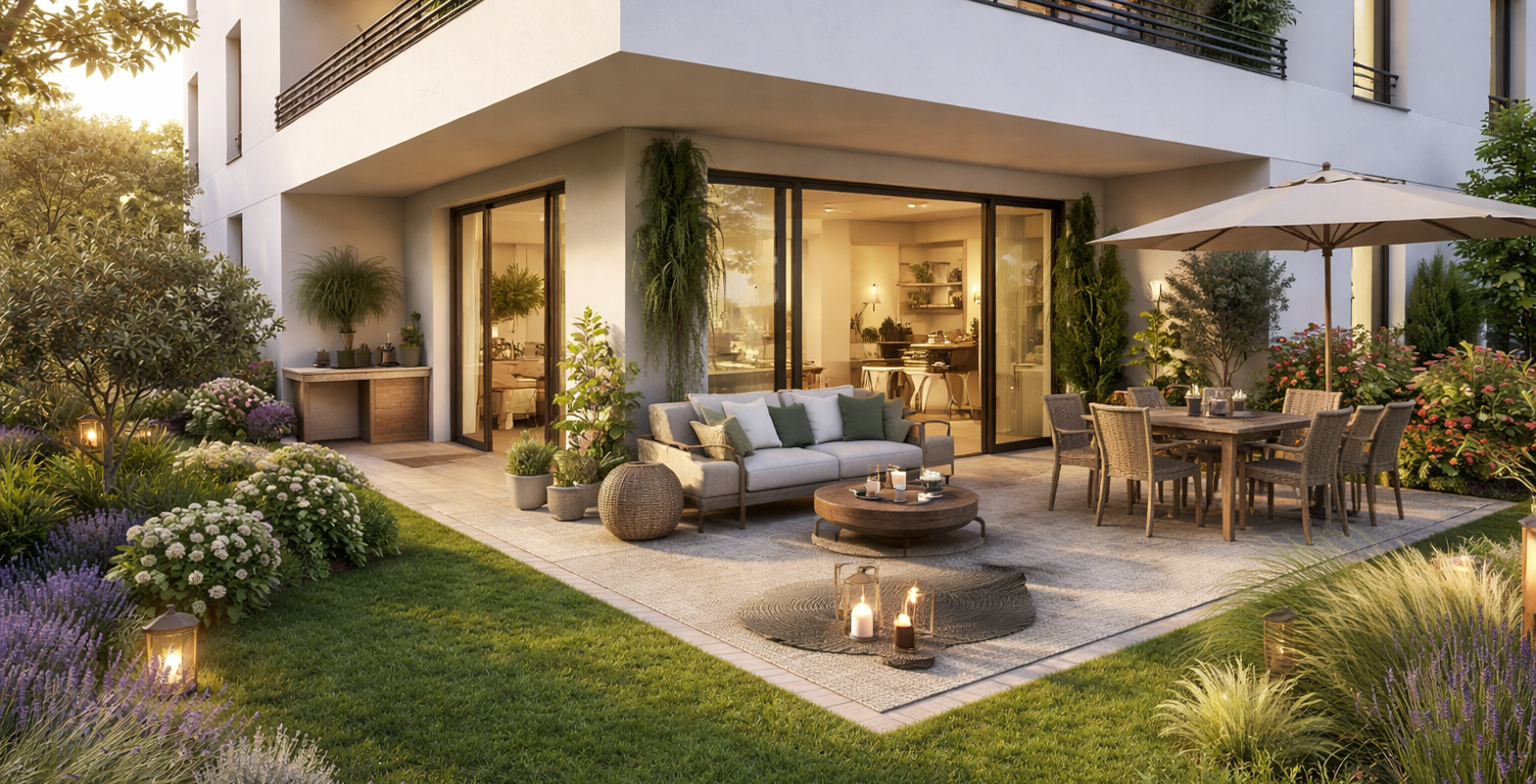 - INCROYABLE JARDIN DE 155 M² POUR CE SUPERBE T4 DE 80 M² A SANARY SUR MER — photo 1