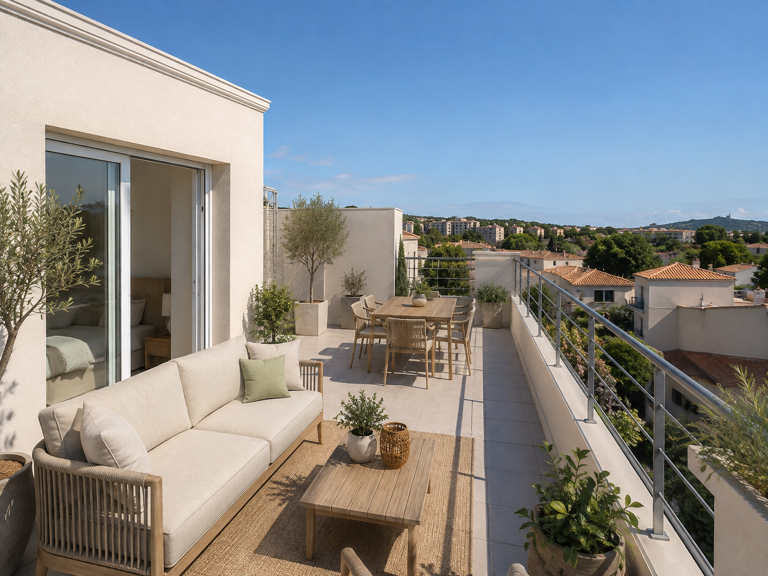 -* RARE A SIX-FOURS : VILLA - APPARTEMENT T5 DE 140 M² AVEC GRANDES TERRASSES — photo 1