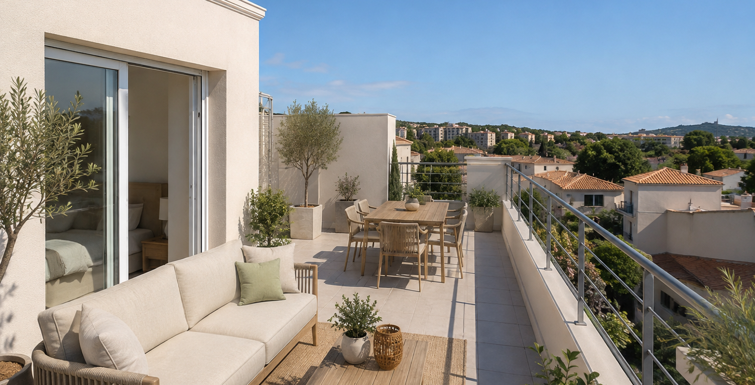 -* RARE A SIX-FOURS : VILLA - APPARTEMENT T5 DE 140 M² AVEC GRANDES TERRASSES — photo 1