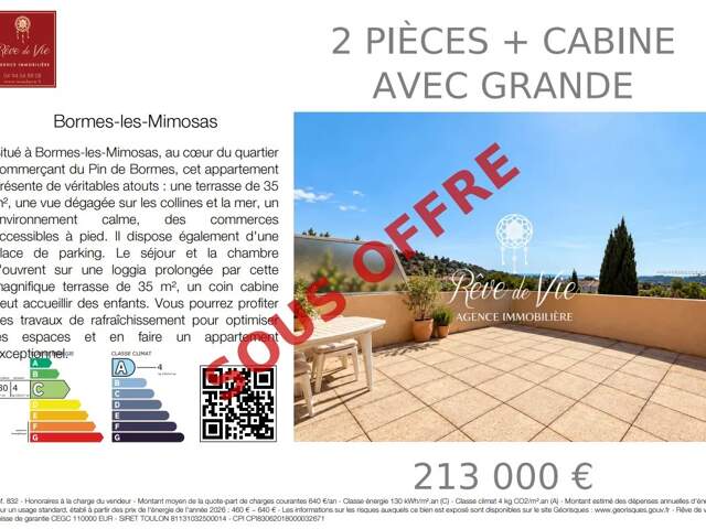 2 PIÈCES + CABINE AVEC GRANDE TERRASSE VUE MER — photo du bien