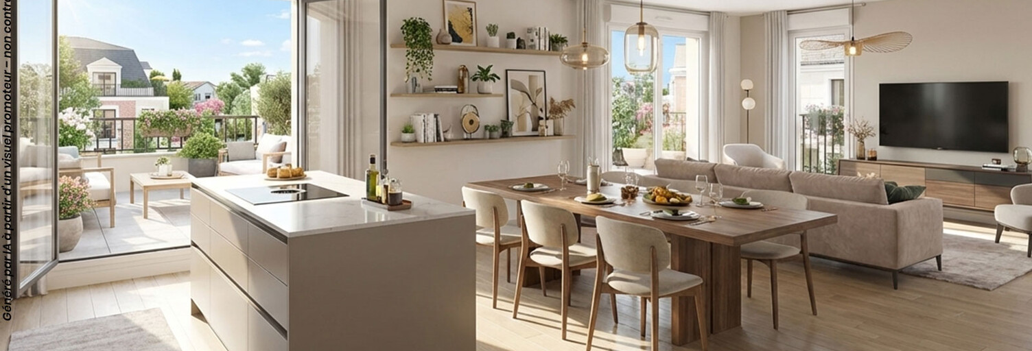 Appartement neuf T1, T2, T3, T4 Pièce 25 à 75 m² à vendre à Neuilly-Plaisance (93360)