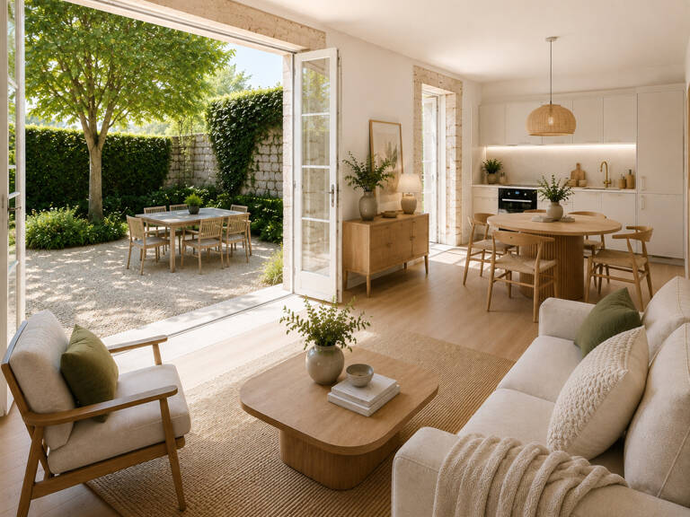 Dpt Côtes-d’Armor (22), à vendre GUINGAMP 22200 - Appartement T3 61,50 m² - Rez-de-chaussée - Exposition sud - Espace extérieur privatif 44 m² - Parking — photo 1