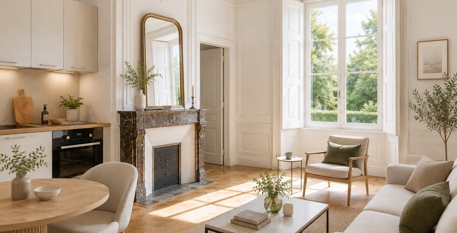 Dpt Côtes-d’Armor (22), à vendre GUINGAMP 22200 - Appartement T1 31,30 m² - Château inscrit Monument Historique - Exposition sud - Parking — photo 1