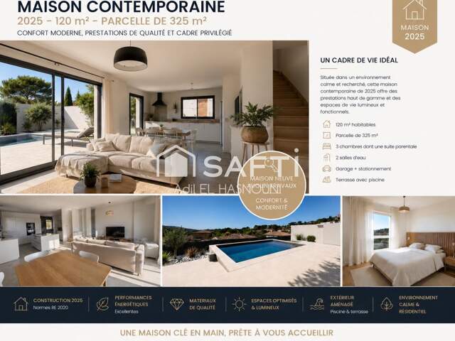 Élégance, modernité et prestations haut de gamme : découvrez cette villa contemporaine de 2025 avec piscine et vue dégagée, dans l'un des secteurs les plus recherchés de Vailhauquès. — photo du bien