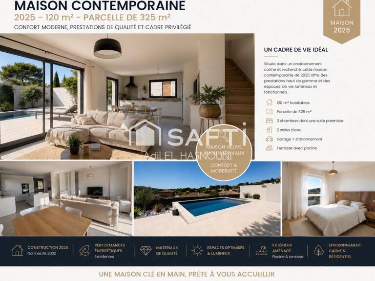 Élégance, modernité et prestations haut de gamme : découvrez cette villa contemporaine de 2025 avec piscine et vue dégagée, dans l'un des secteurs les plus recherchés de Vailhauquès. — photo 1