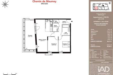 Appartement 3 pièces 296600 €