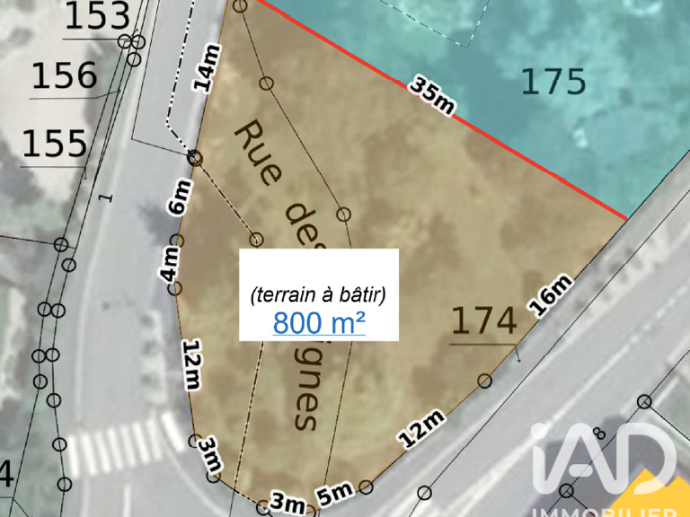 Vente Terrain à bâtir 800 m&sup2; — photo 1
