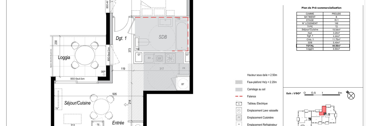 Appartement 2 Pièces 44 m² à vendre à Marcy-l'Étoile (69280)