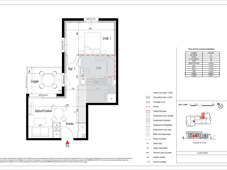 MARCY-L'ÉTOILE CENTRE   T2 NEUF DE 44,88M2 AVEC LOGGIA — photo 1