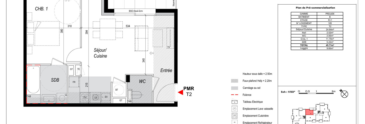 Appartement 2 Pièces 46 m² à vendre à Marcy-l'Étoile (69280)