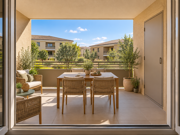 OLLIOULES –  DERNIER ETAGE - T2 NEUF AVEC BELLE TERRASSE — photo 1
