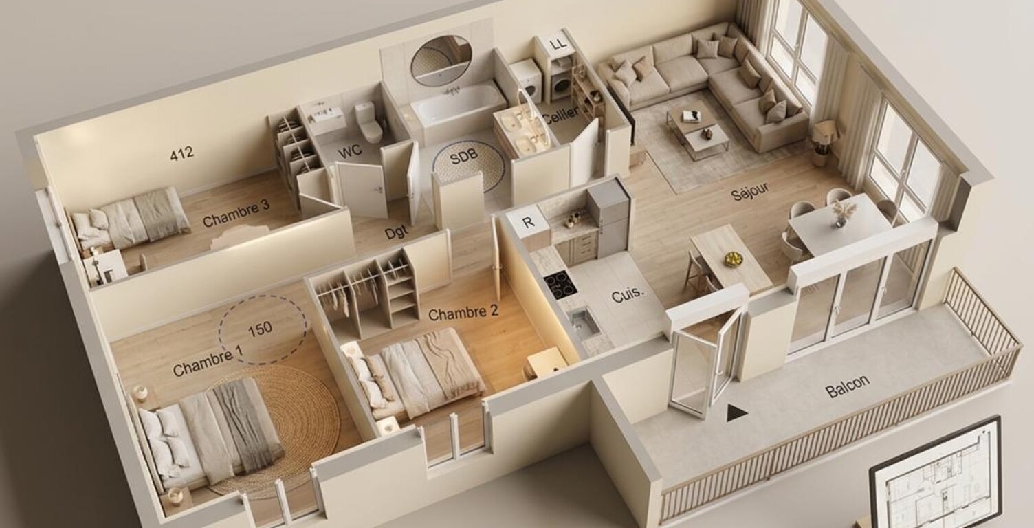   PAU OUEST – Magnifique Appartement T4 de 83 m² avec Balcon exposé Est - IDRON (64) — photo 1
