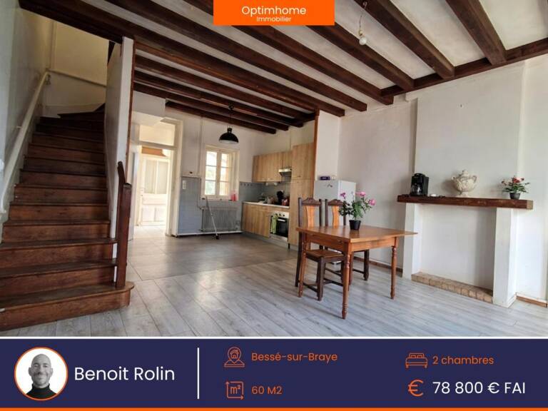 Maison à vendre 3 pièces BESSE SUR BRAYE (72) — photo 1