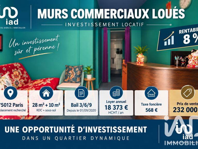 Vente Boutique/Local commercial 38 m&sup2; — photo 1