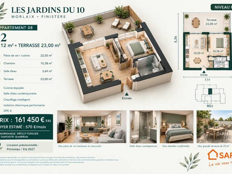 Appartement neuf de 39 m2 avec terrasse de 25 m2 — photo 1