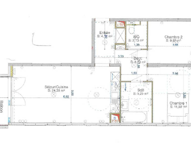 Appartement T3 - 61.3 m² - TOURS — photo 1
