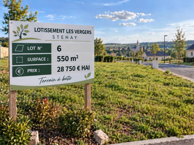 Stenay 55700 terrain à bâtir viabilisé 550 m² Lot n° 6   |   Lotissement Les Vergers   |   28 750 € honoraires inclus — photo 1