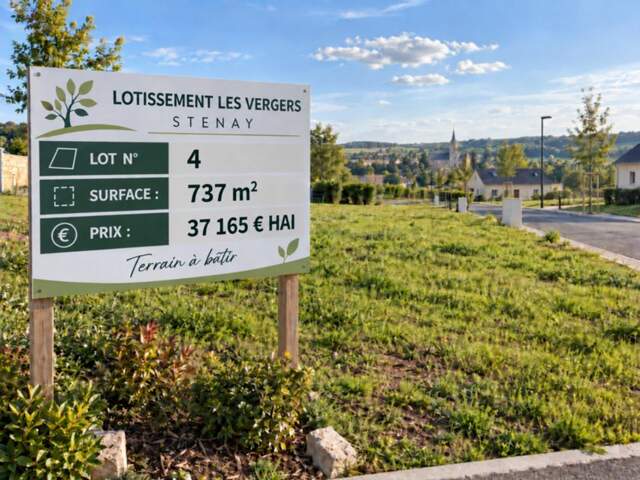 Stenay 55700 terrain à bâtir viabilisé 737 m² Lot n° 4   |   Lotissement Les Vergers   |   37 165 € honoraires inclus — photo du bien
