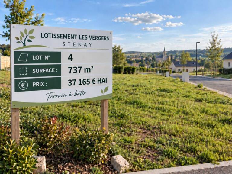 Stenay 55700 terrain à bâtir viabilisé 737 m² Lot n° 4   |   Lotissement Les Vergers   |   37 165 € honoraires inclus — photo 1