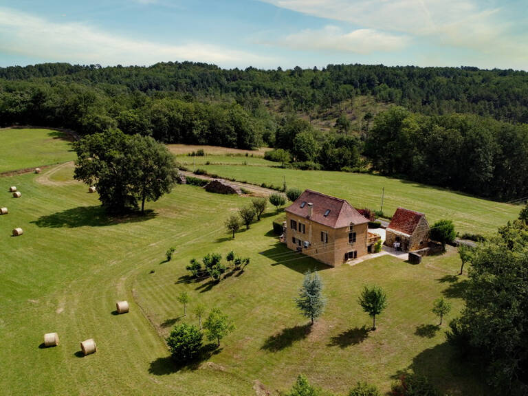 Maison ancienne de caractère, 3 chambres, grand séjour de 60 m², grangette, garage, vue campagne à Saint-Pompont, Périgord Noir — photo 1