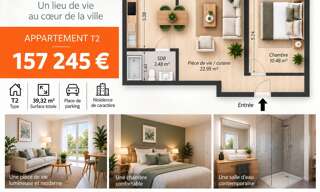 Appartement 2 Pièces 39 m² à vendre à Morlaix (29600)