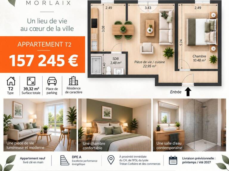 T2 neuf de 39,32 m², au cœur d'une résidence entièrement repensée ! — photo 1