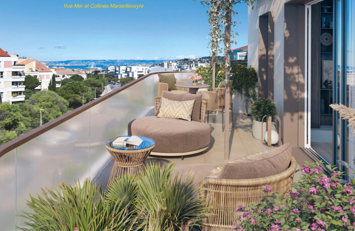 T4 'COMME UNE VILLA SUR LES TOITS' VUE MER LISIÈRE 8ÈME — photo 3