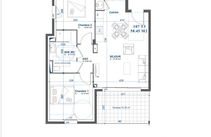 Vente Appartement 3 pièces — photo 3