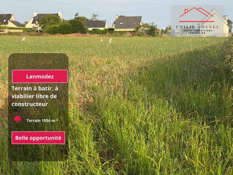 Terrain constructible de 1054 m² au calme à Lanmodez, hors lotissement — photo 1