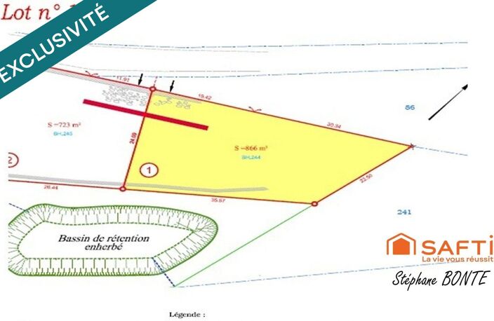 Terrain de 866 m² viabilisée (lot 1)  Le Puy — photo 2