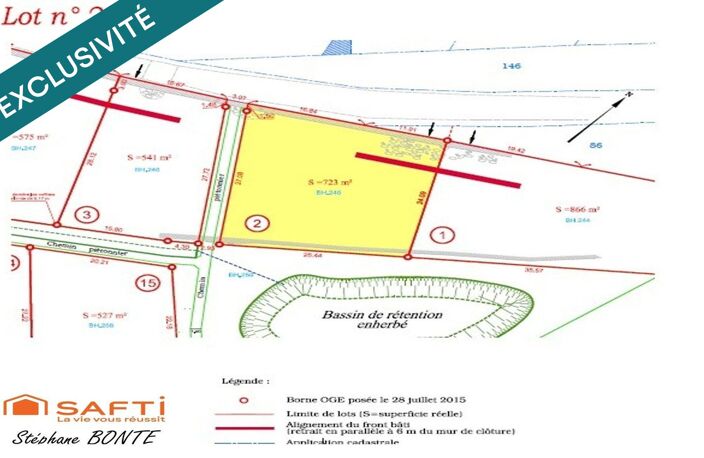 Terrain de 723 m² viabilisée (lot 2)  Le Puy — photo 2