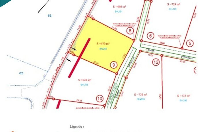 Terrain de 470 m² viabilisée (lot 9)  Le Puy — photo 2