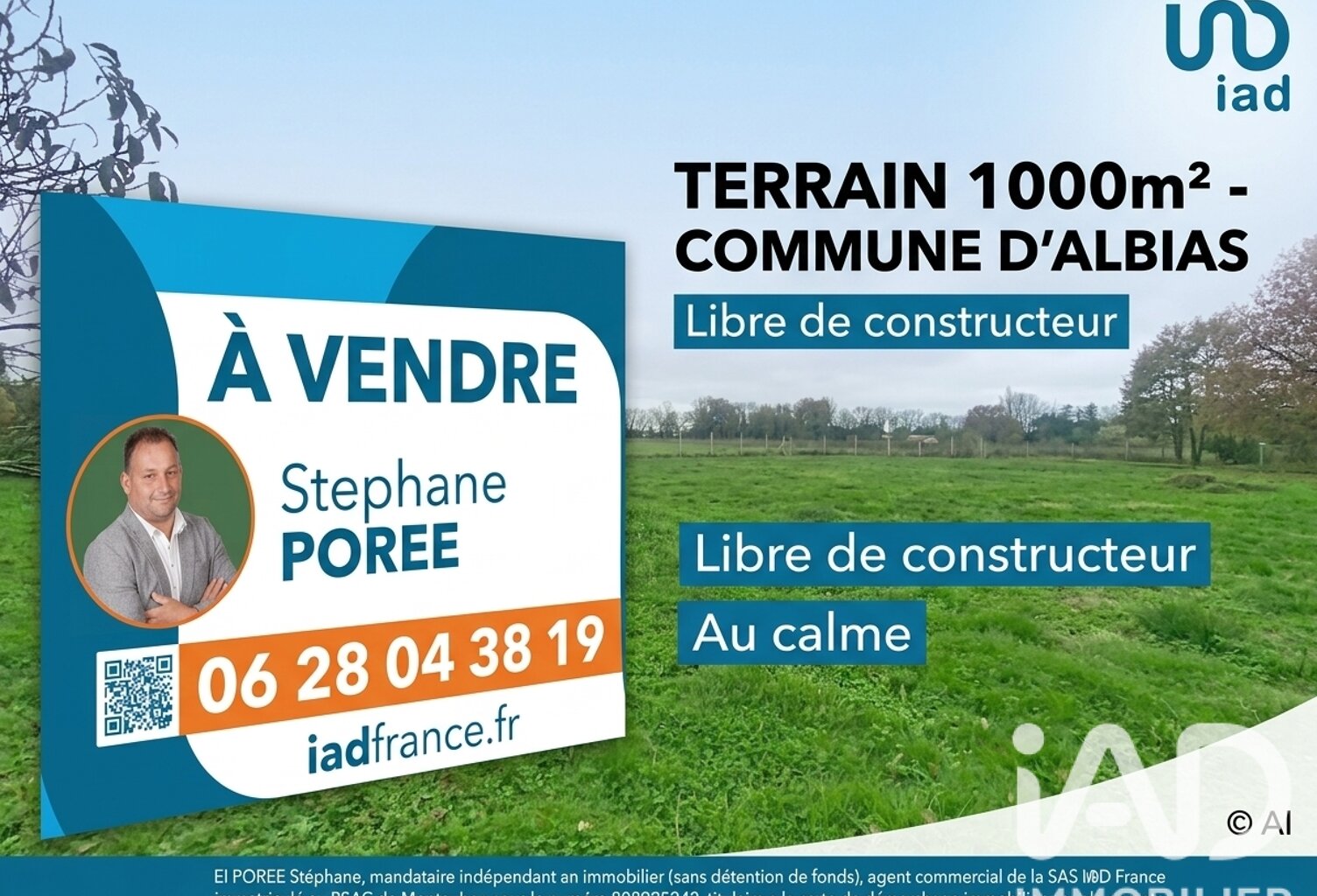 Vente Terrain à bâtir 1 000 m&sup2; — photo 1