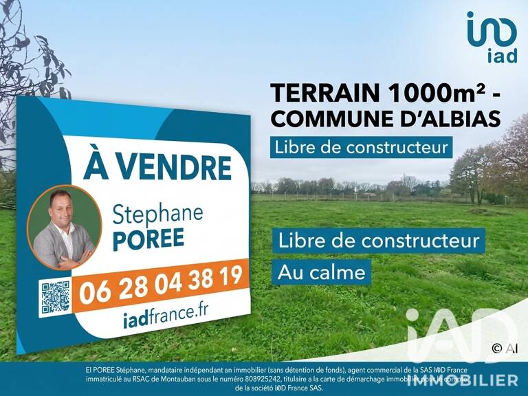 Vente Terrain à bâtir 1 000 m&sup2; — photo 1