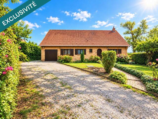 Maison 144 m²  4 chambres  Terrain 3000 m²  Plain-pied possible  Velinghem — photo du bien