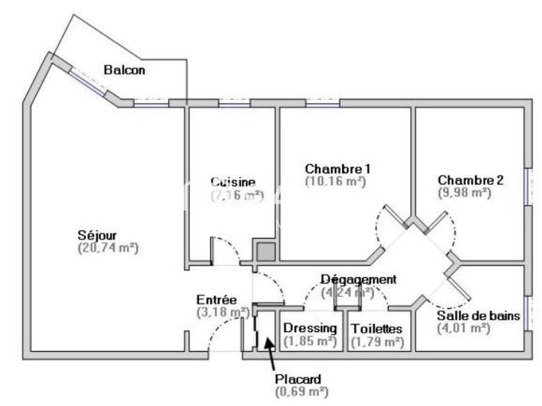 Appartement 3P avec balcon, cave et parking — photo 1