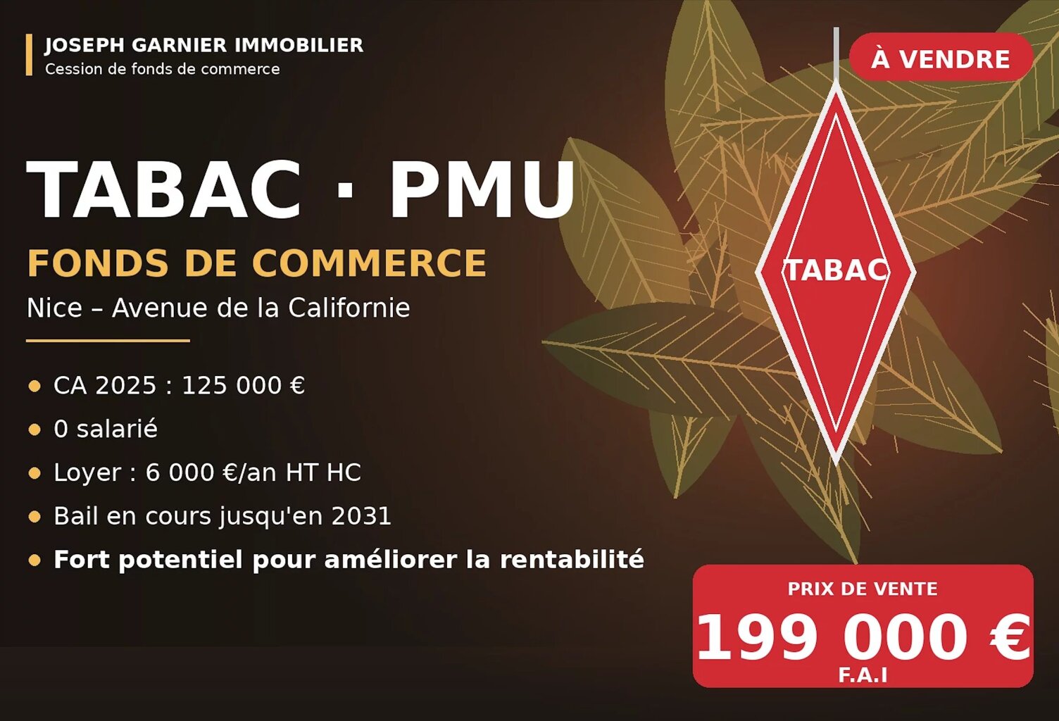 À SAISIR – TABAC PMU – AVENUE DE LA CALIFORNIE, NICE — photo 1