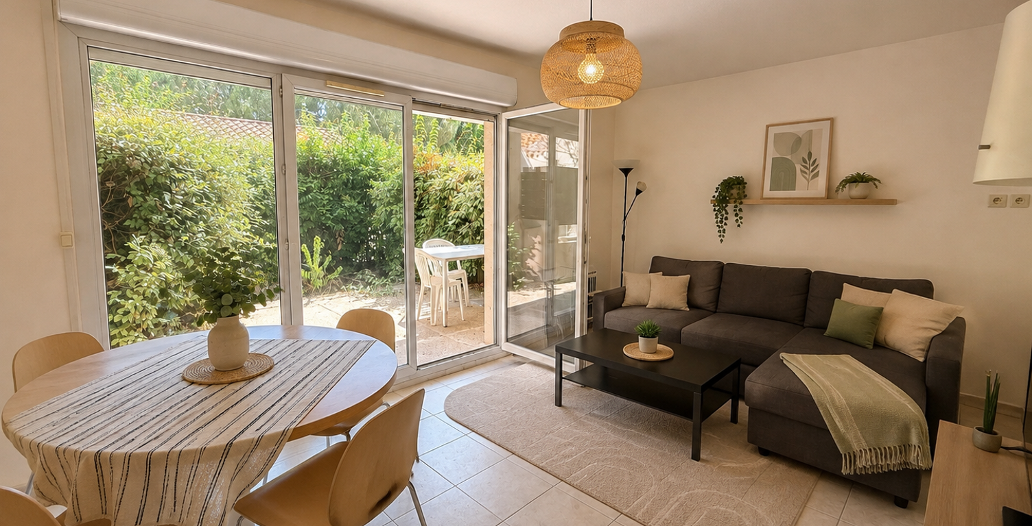 Appartement P3 en rez de jardin avec parking fermé — photo 1