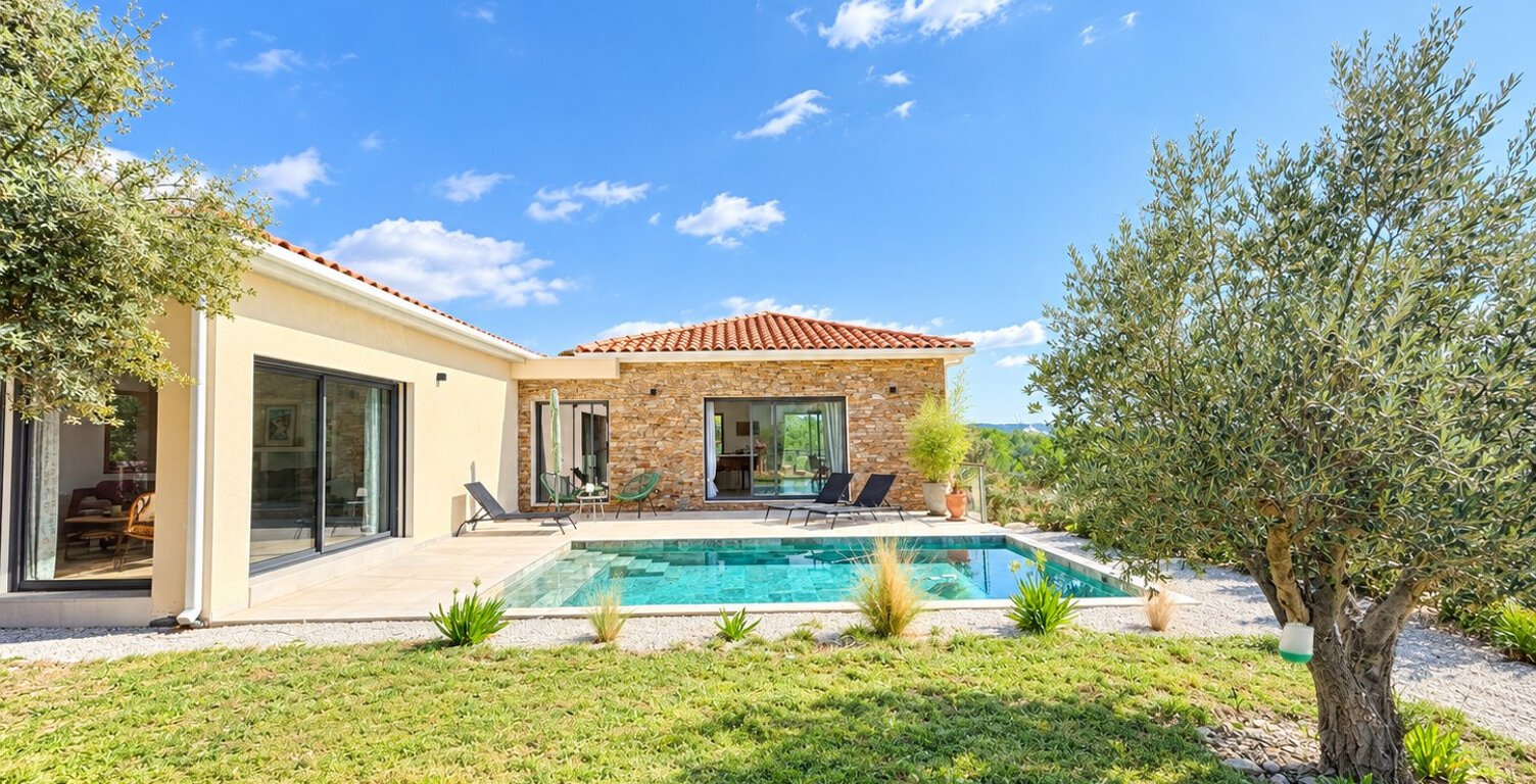 MAISON CONTEMPORAINE   VUE DOMINANTE SUR LA GARRIGUE -20 MIN — photo 1